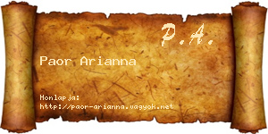 Paor Arianna névjegykártya